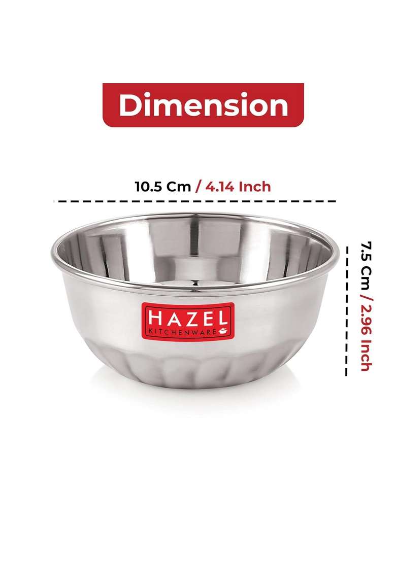 HAZEL Stainless Steel Bowl Set | 300 ml | 10.1 fl oz | 6-Piece Set - Indya