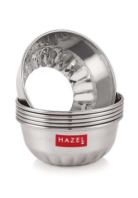 HAZEL Stainless Steel Bowl Set | 300 ml | 10.1 fl oz | 6-Piece Set