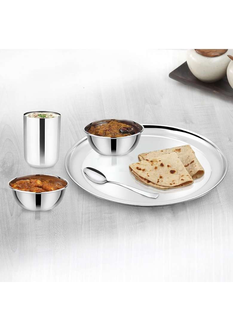Parage Stainless Steel Big Size Bowl Wati Katori Heavy Gauge with Mirror Finish | 220 ml | 7.4 fl oz | 10.2 cm | 4 Inch | 6-Piece Set - Indya