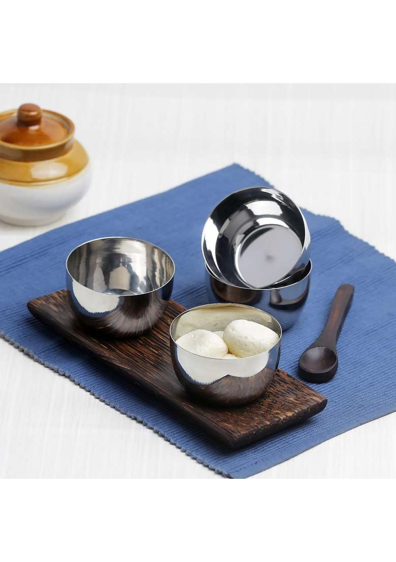Kraft- follow your imagination Kraft Premium Stainless Steel Bowl Set | 250 ml | 8.5 fl oz | 6-Piece Set | BPA Free | Food Safe | Rust Resistant - Indya