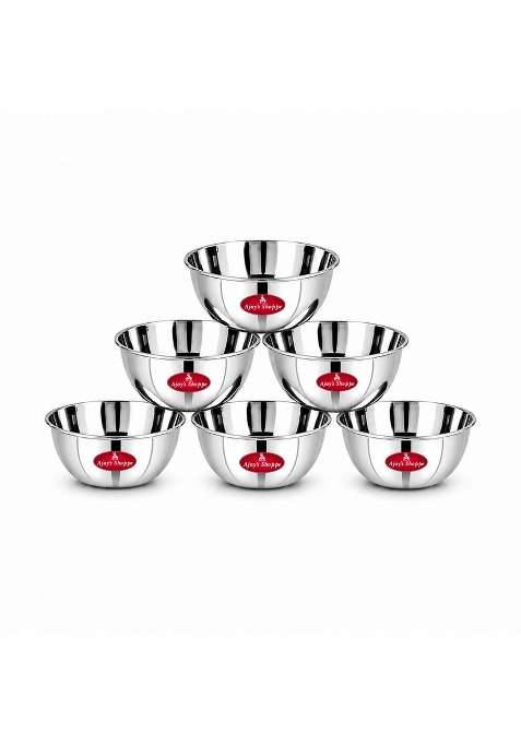 Ajay's Shoppe Stainless Steel Katori Vati Set | 350 ml | 11.8 fl oz | Pack of 6