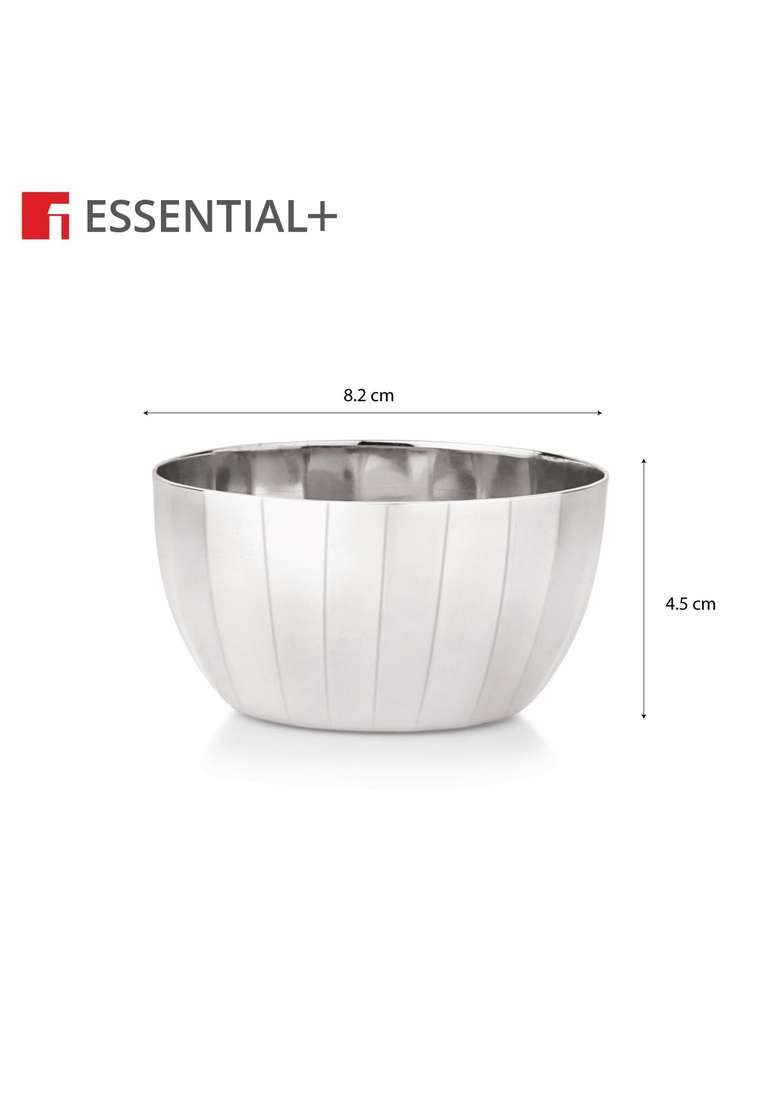 Bergner Essential Plus Signature 304 Stainless Steel Hammered Design Bowl Set | 200 ml | 6.8 fl oz | Pack of 6 | BPA Free - Indya