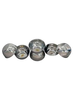 Vinod Stainless Steel Bowls Katori for Kitchen and Dining Serving | 300 ml | 10.1 fl oz | Pack of 6
