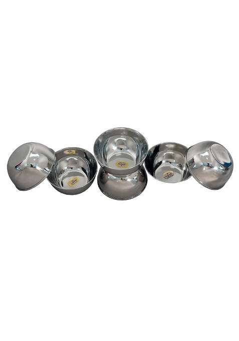 Vinod Stainless Steel Bowls Katori for Kitchen and Dining Serving | 300 ml | 10.1 fl oz | Pack of 6