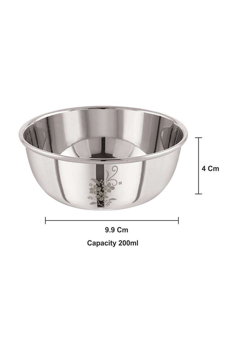 neelam Stainless Steel 5.5 22 Gauge Lazer Etching Vati | 200 ml | 6.8 fl oz - Indya