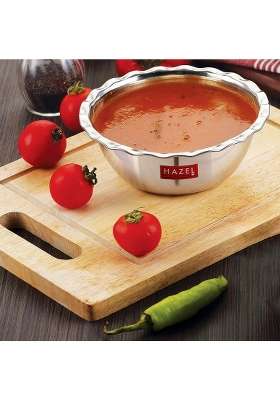 HAZEL Stainless Steel Serving Bowl Wati Vati Katori | 400 ml | 13.5 fl oz | 13.5 cm | 5.3 Inch