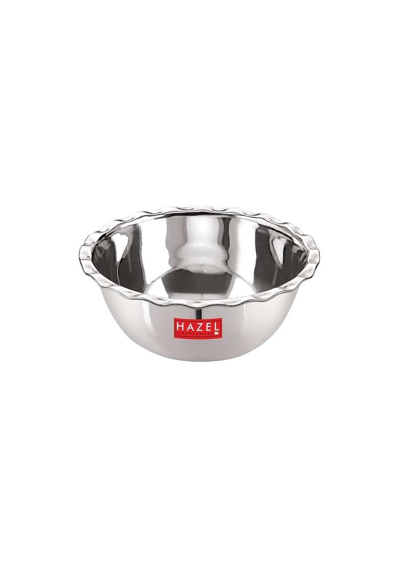 HAZEL Stainless Steel Serving Bowl Wati Vati Katori | 400 ml | 13.5 fl oz | 13.5 cm | 5.3 Inch - Indya