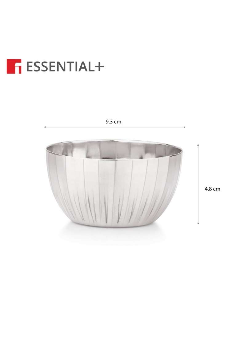 Bergner Essential Plus Signature 304 Stainless Steel Hammered Design Bowl Set | 350 ml | 11.8 fl oz | Pack of 6 | BPA Free - Indya