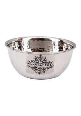 INDIAN ART VILLA Stainless Steel Hammered Bowl Katori | 350 ml | 11.8 fl oz | 4.6 Inch