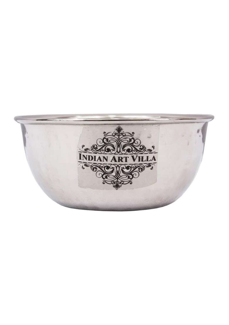 INDIAN ART VILLA Stainless Steel Hammered Bowl Katori | 350 ml | 11.8 fl oz | 4.6 Inch - Indya