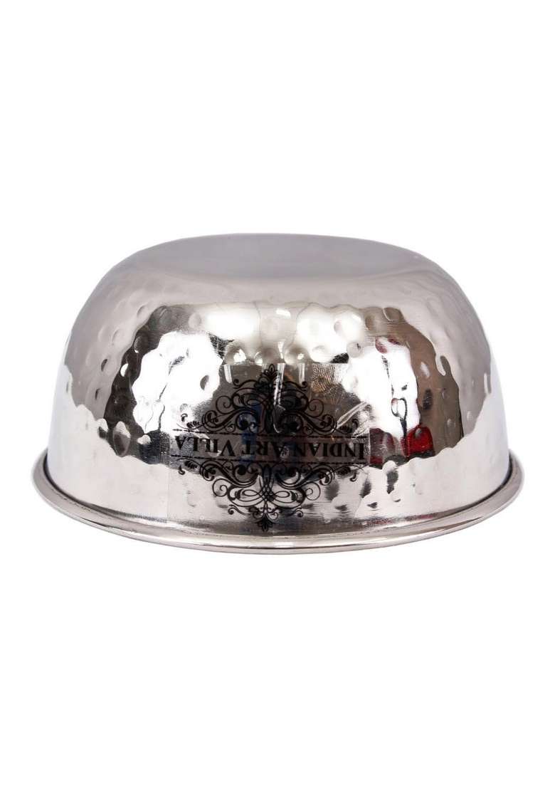 INDIAN ART VILLA Stainless Steel Hammered Bowl Katori | 350 ml | 11.8 fl oz | 4.6 Inch - Indya