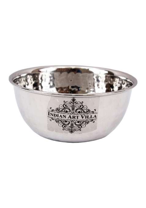 INDIAN ART VILLA Stainless Steel Hammered Bowl Katori | 350 ml | 11.8 fl oz | 4.6 Inch