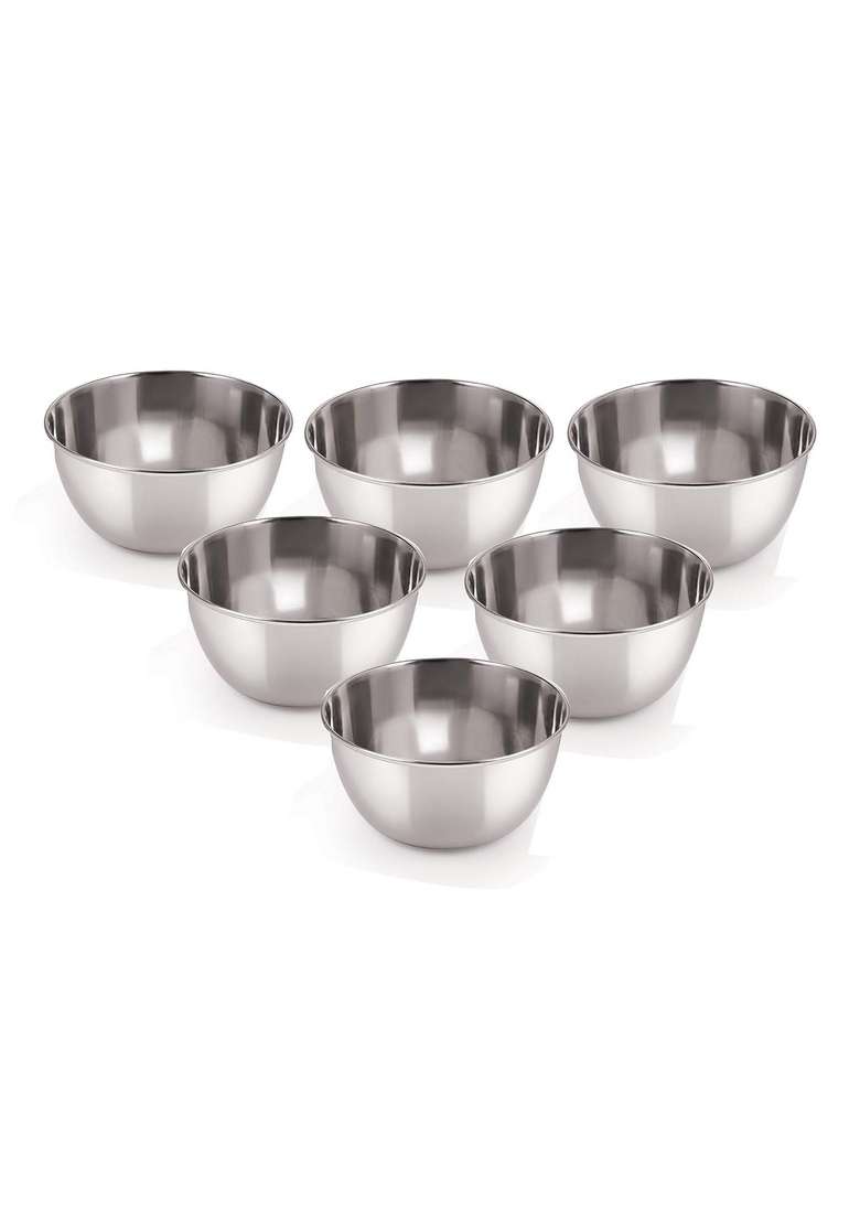 neelam Stainless Steel Prem Vati | 200 ml | 6.8 fl oz | 5.5 Inch | 6-Piece Set - Indya
