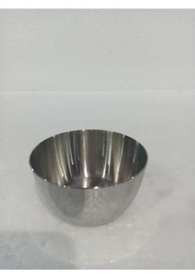 INDIAN ART VILLA Stainless Steel Plain Serving Bowl Katori | 200 ml | 6.8 fl oz | 4-Piece Set