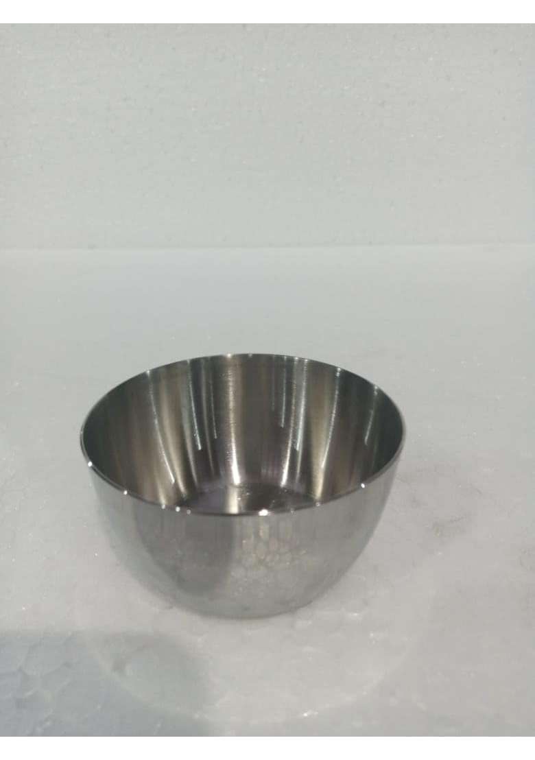 INDIAN ART VILLA Stainless Steel Plain Serving Bowl Katori | 200 ml | 6.8 fl oz | 4-Piece Set - Indya