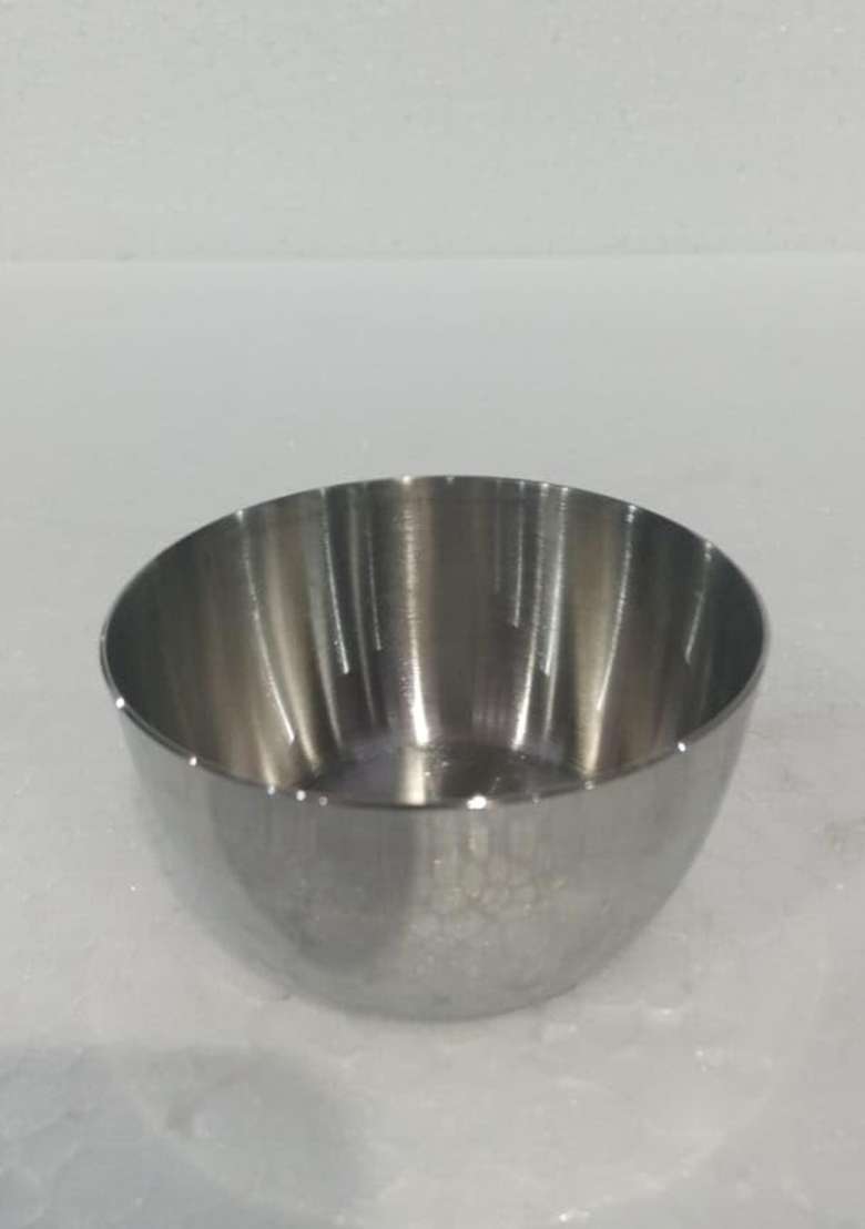 INDIAN ART VILLA Stainless Steel Plain Serving Bowl Katori | 200 ml | 6.8 fl oz | 4-Piece Set - Indya