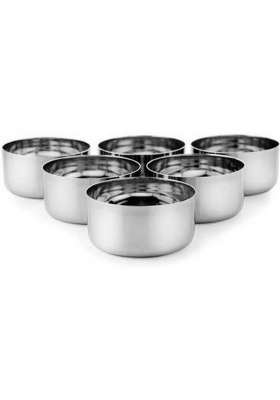 JGS Stainless Steel Multipurpose High Grade Quality Serving Katori Bowl for Home | 200 ml | 6.8 fl oz | 6-Piece Set