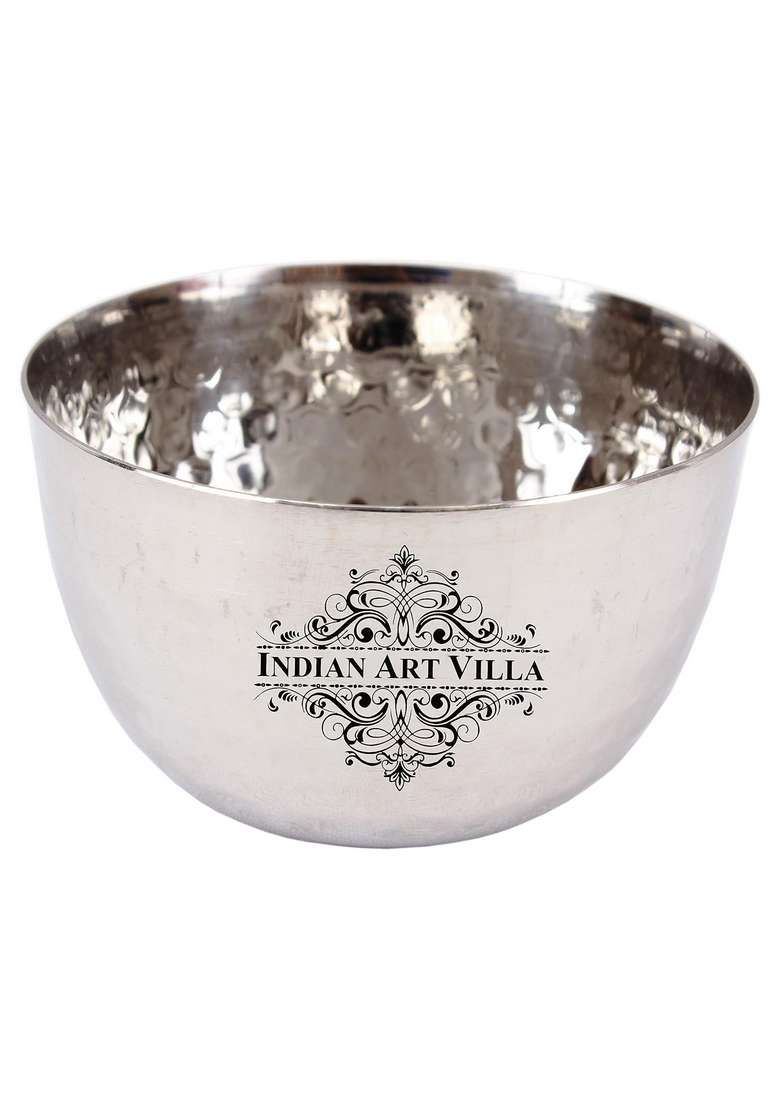 INDIAN ART VILLA Stainless Steel Bowl Katori | 200 ml | 6.8 fl oz | 6-Piece Set - Indya