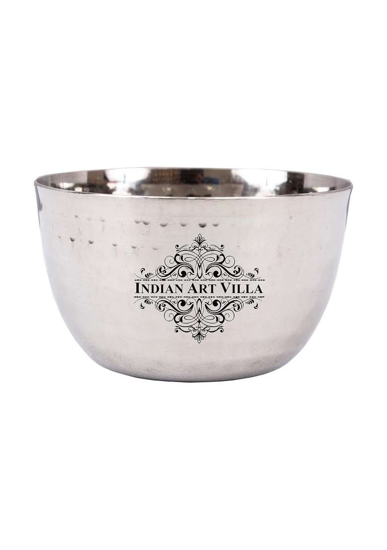 INDIAN ART VILLA Stainless Steel Bowl Katori | 200 ml | 6.8 fl oz | 6-Piece Set - Indya