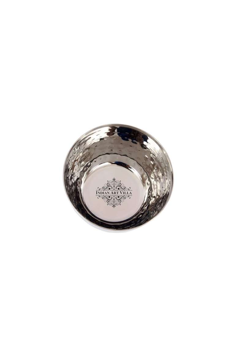 INDIAN ART VILLA Stainless Steel Bowl Katori | 200 ml | 6.8 fl oz | 6-Piece Set - Indya