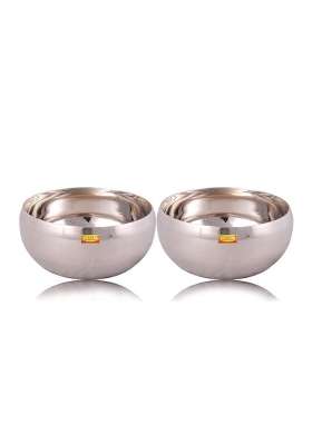 SHIV SHAKTI ARTS Stainless Steel Handi Cooking Pot | 200 ml | 6.8 fl oz | 2-Piece Set