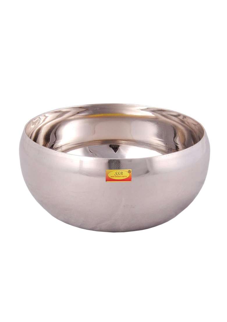 SHIV SHAKTI ARTS Stainless Steel Handi Cooking Pot | 200 ml | 6.8 fl oz | 2-Piece Set - Indya