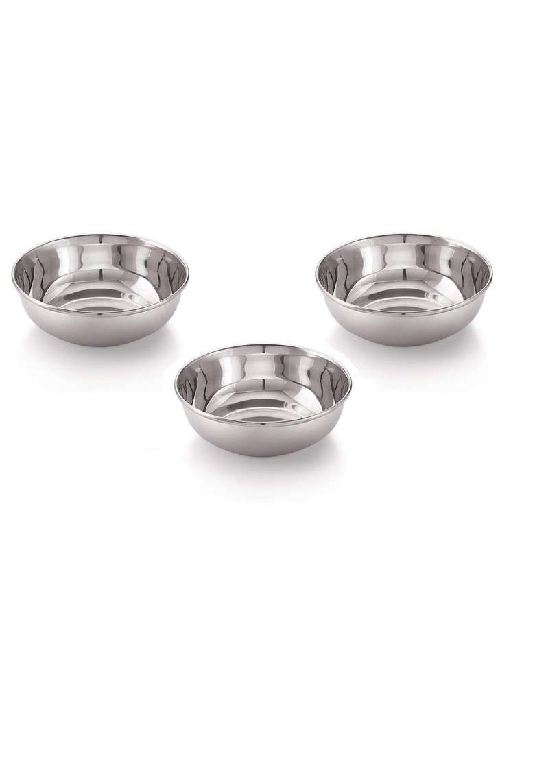 Bartan Star Stainless Steel Serving Bowl | 200 ml | 6.8 fl oz | 3-Piece Set - Indya