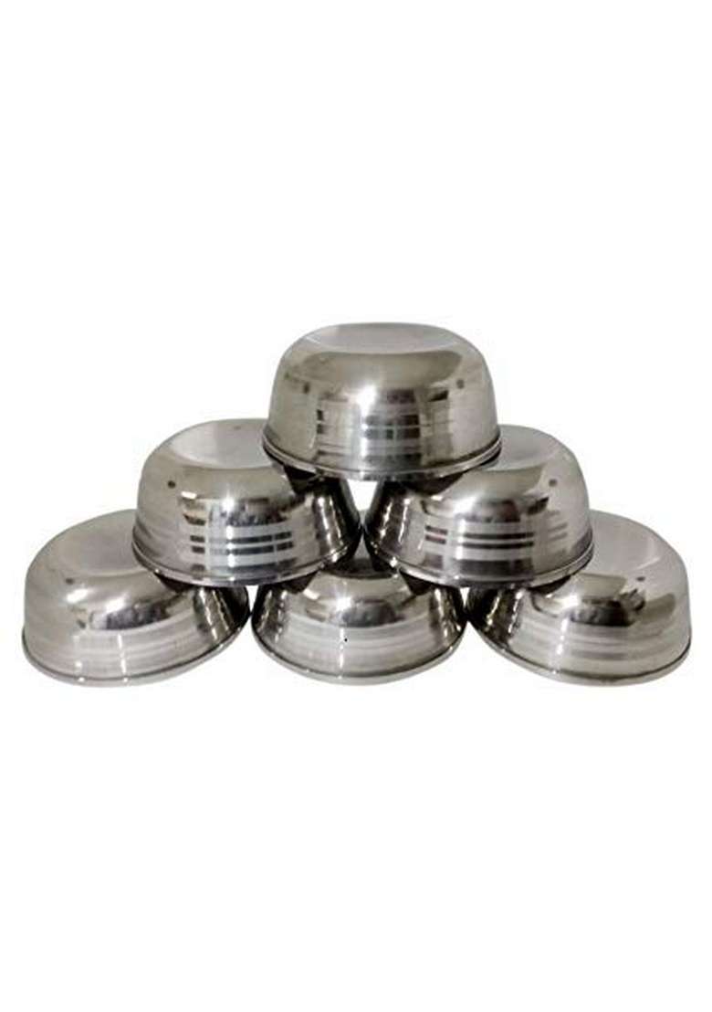 Bartan Star Stainless Steel Serving Bowl | 200 ml | 6.8 fl oz | 6-Piece Set - Indya