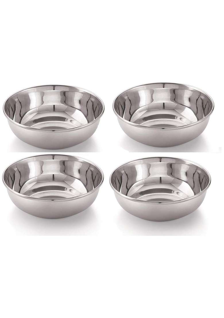 Bartan Star Stainless Steel Serving Bowl | 200 ml | 6.8 fl oz | 4-Piece Set - Indya