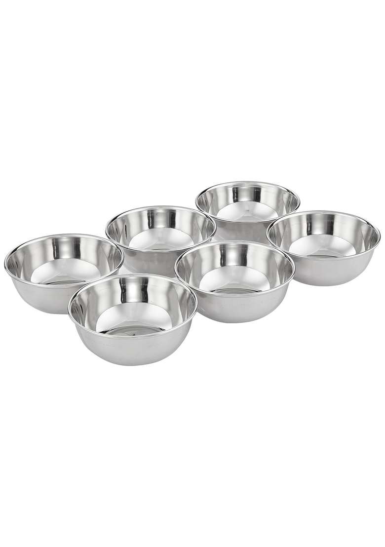 neelam Stainless Steel 6.5 22 Gauge Prem Vati | 300 ml | 10.1 fl oz | 6-Piece Set - Indya