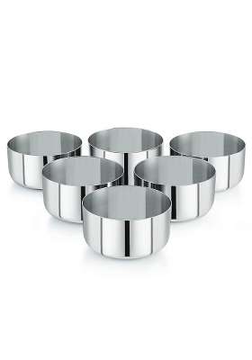 neelam Stainless Steel 5.5 22 Gauge Sadi Vati | 200 ml | 6.8 fl oz | 6-Piece Set