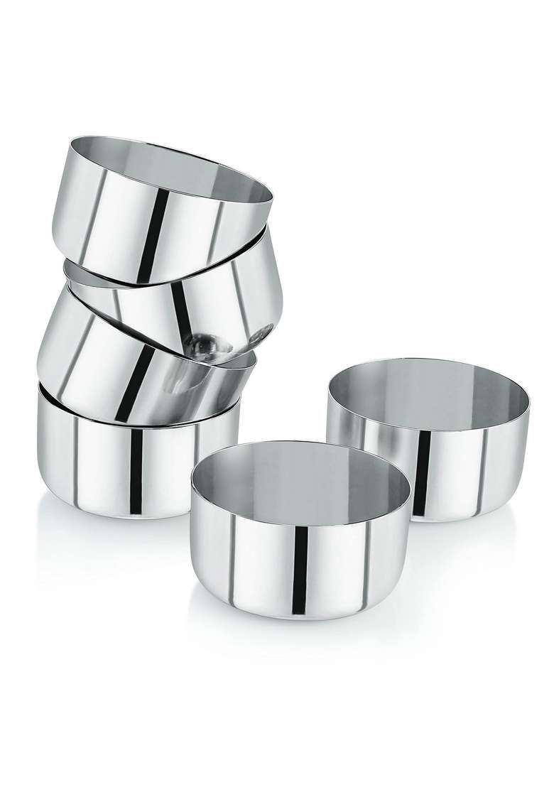 neelam Stainless Steel 5.5 22 Gauge Sadi Vati | 200 ml | 6.8 fl oz | 6-Piece Set - Indya