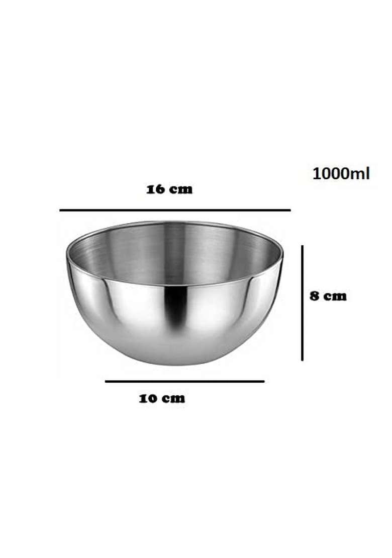 MARWALL Stainless Steel Mixing Bowl | 1000 ml | 33.8 fl oz | Pack of 2 - Indya