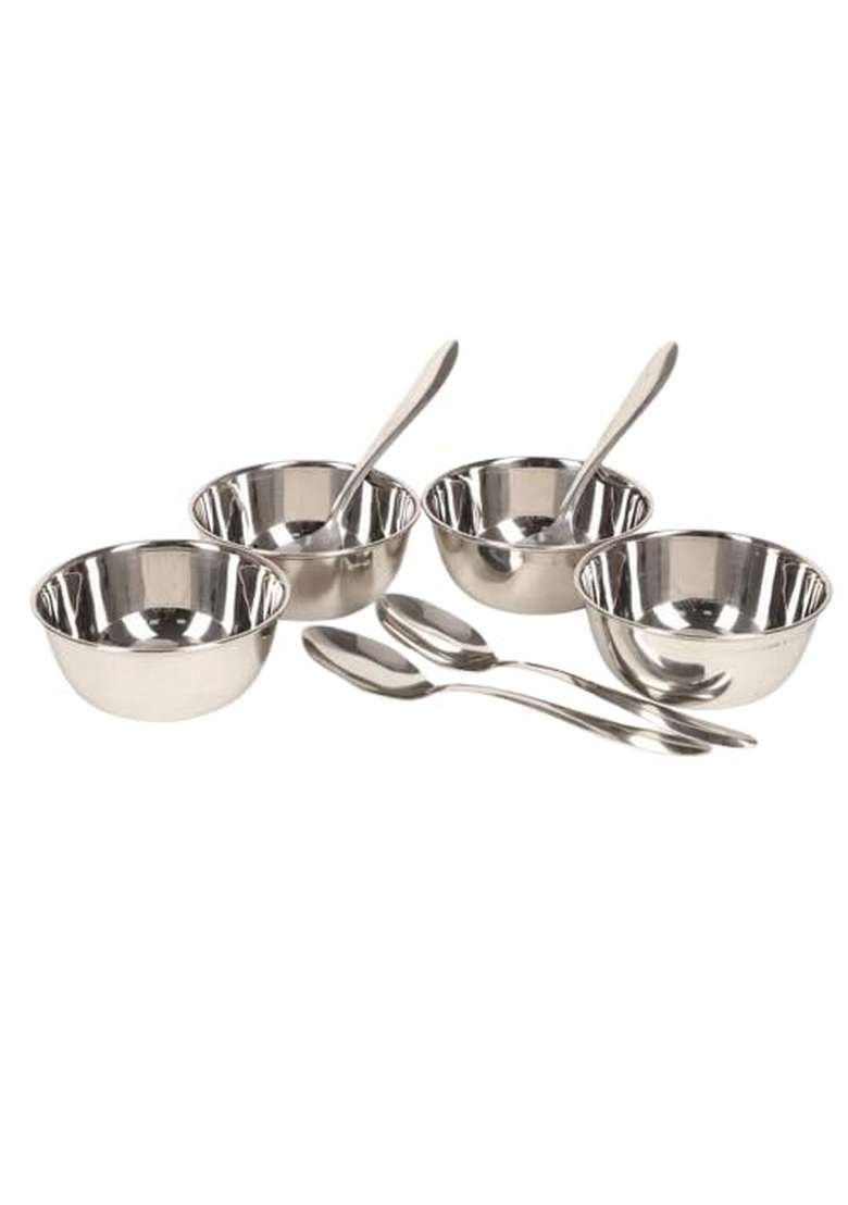 Bartan Star Stainless Steel Serving Bowl | 200 ml | 6.8 fl oz | 8-Piece Set - Indya