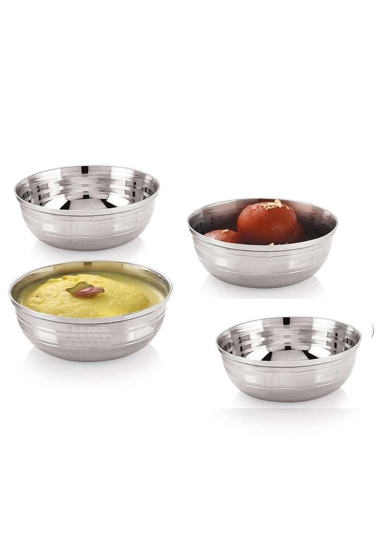 Bartan Star Stainless Steel Serving Bowl | 200 ml | 6.8 fl oz | 8-Piece Set - Indya
