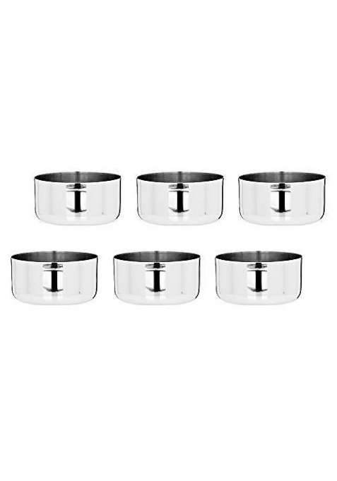 Vinod Stainless Steel Vati Katori Small Bowl | 300 ml | 10.1 fl oz | 6-Piece Set