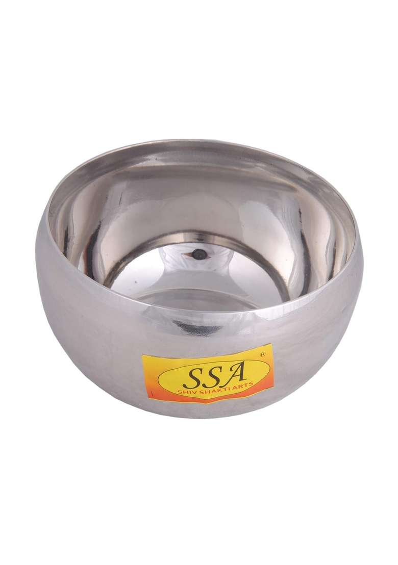 SHIV SHAKTI ARTS Stainless Steel Handi Cooking Pot | 300 ml | 10.1 fl oz | 2-Piece Set - Indya
