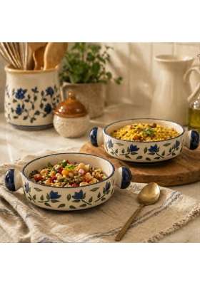 Lupaava Handmade Ceramic Bowl | 2-Piece Set | Dishwasher Safe | Microwave Safe