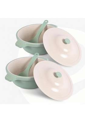 Eha Earth Friendly Serving Bowls with Lid | 2500 ml | 84.5 fl oz | 2-Piece Set | Microwave Safe