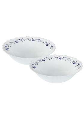 Borosil Larah Floral Helena Opalware Multipurpose Bowl Set | 500 ml | 16.9 fl oz | 2-Piece Set