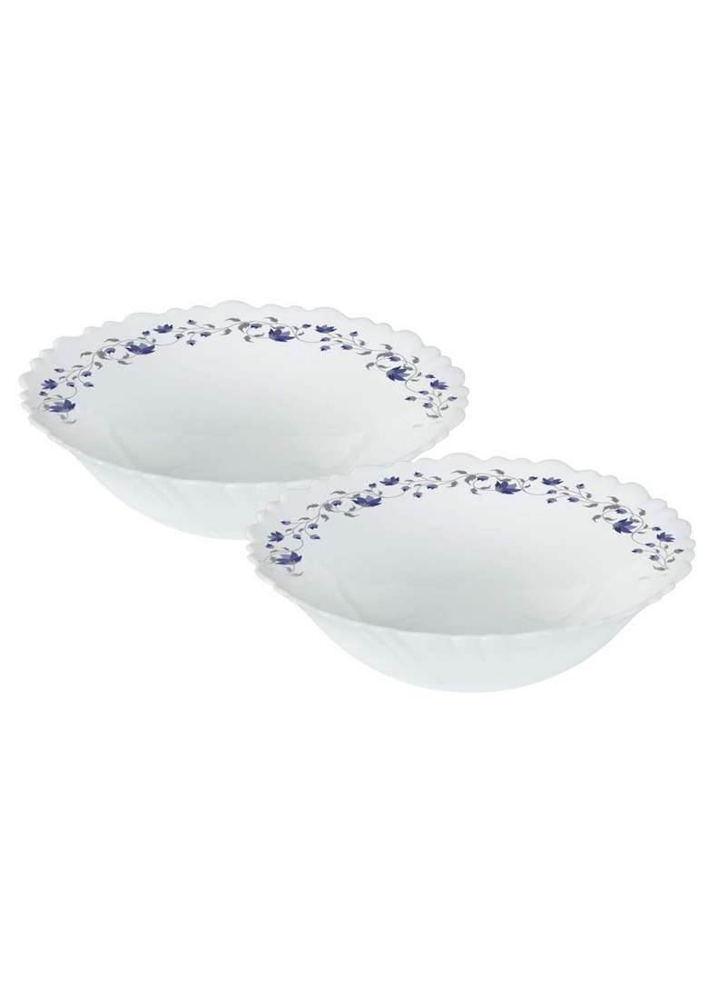 Borosil Larah Floral Helena Opalware Multipurpose Bowl Set | 500 ml | 16.9 fl oz | 2-Piece Set - Indya