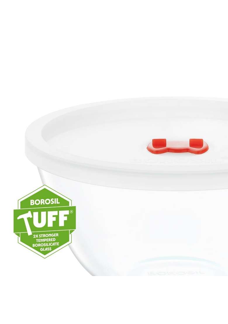 Borosil | 500 ml | 16.9 fl oz | Pack of 2 | Dishwasher Safe | Microwave Safe | With Lid - Indya