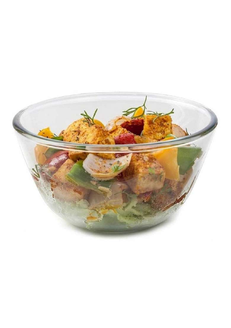 SIGNORA WARE SignoraWare Borosilicate Glass Mixing Bowl with Lid and Steam Release Knob | 500 ml | 16.9 fl oz | Microwave Safe - Indya