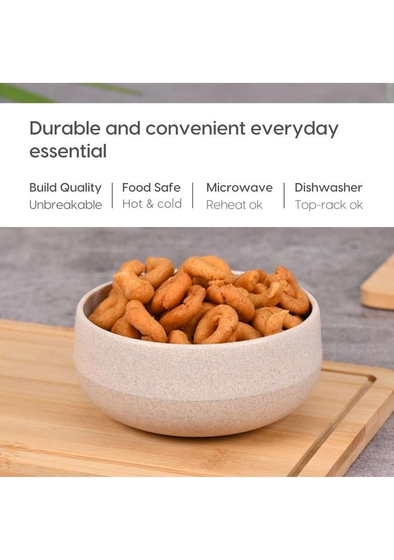 Eha Earth-Friendly Soup Bowls with Spoons | 250 ml | 8.5 fl oz | 6-Piece Set | Microwave Safe - Indya