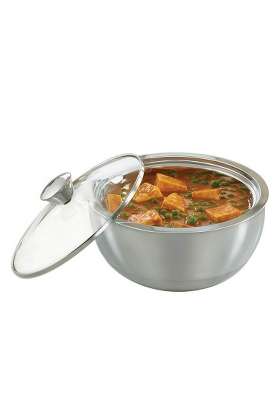 Borosil Stainless Steel Solid Curry Server | 500 ml | 16.9 fl oz
