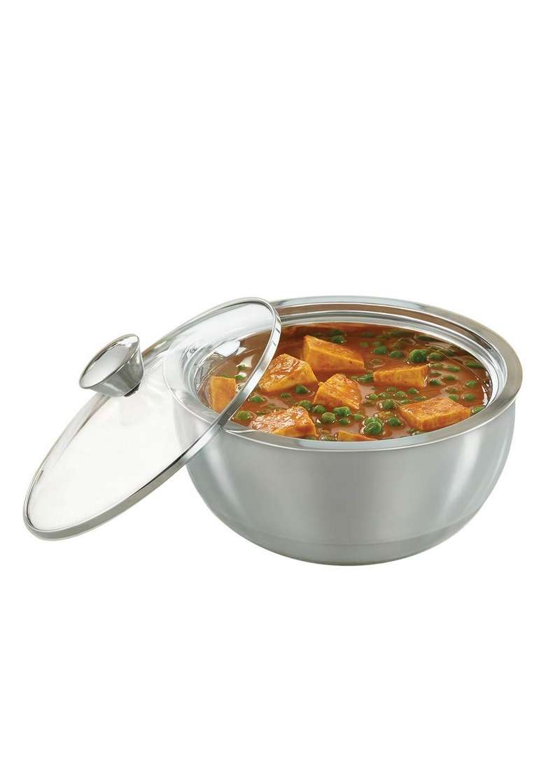 Borosil Stainless Steel Solid Curry Server | 500 ml | 16.9 fl oz - Indya