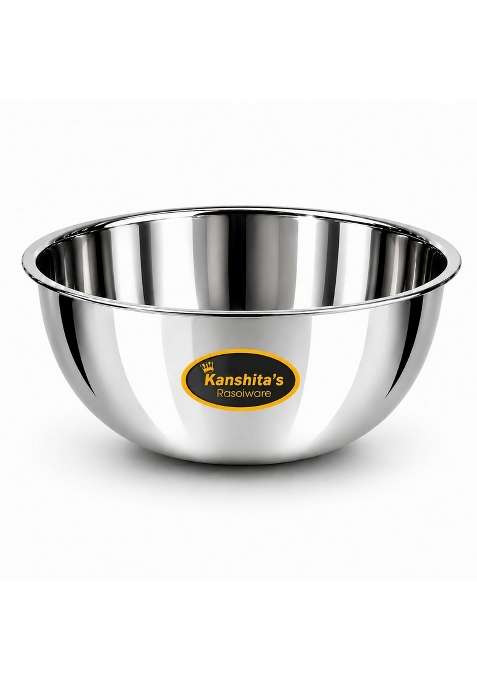 Kanshita's Rasoiware Stainless Steel Mixing Bowl | 3 L | 3.2 Qt | 22.5 cm | 8.9 Inch | Food Safe | Rust Resistant