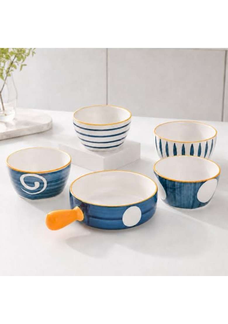 Nestasia Ceramic Snack Bowl | 350 ml | 11.8 fl oz | 4-Piece Set | Dishwasher Safe | Microwave Safe - Indya