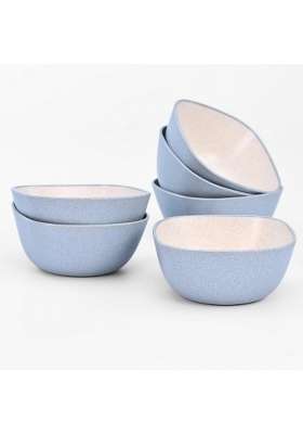 Eha Earth-Friendly Small Soup Bowls | 300 ml | 10.1 fl oz | 6-Piece Set | Microwave Safe