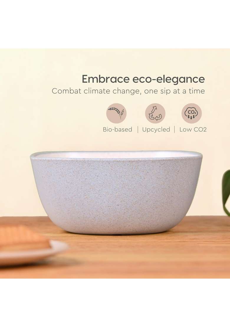 Eha Earth-Friendly Small Soup Bowls | 300 ml | 10.1 fl oz | 6-Piece Set | Microwave Safe - Indya